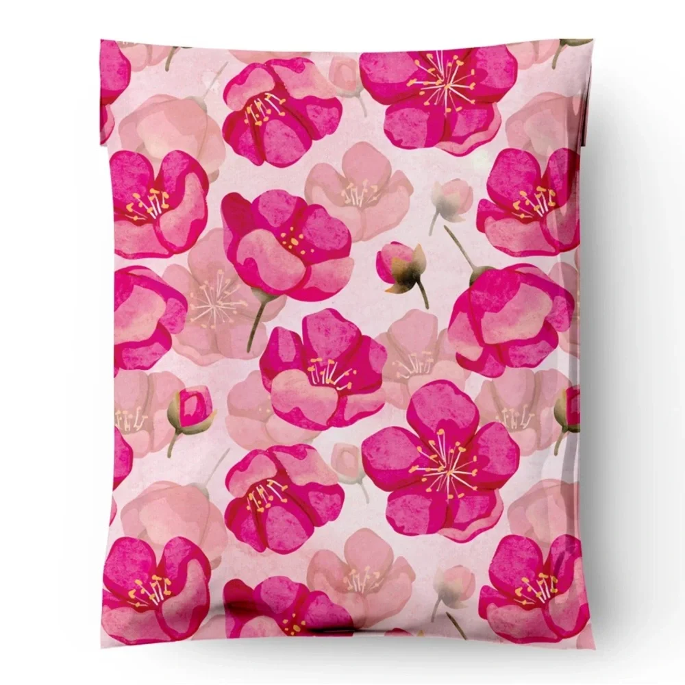 25 Pink Poppy Poly Mailers 10x13 Shipping Bags Boutique Mailing Envelopes 🌸