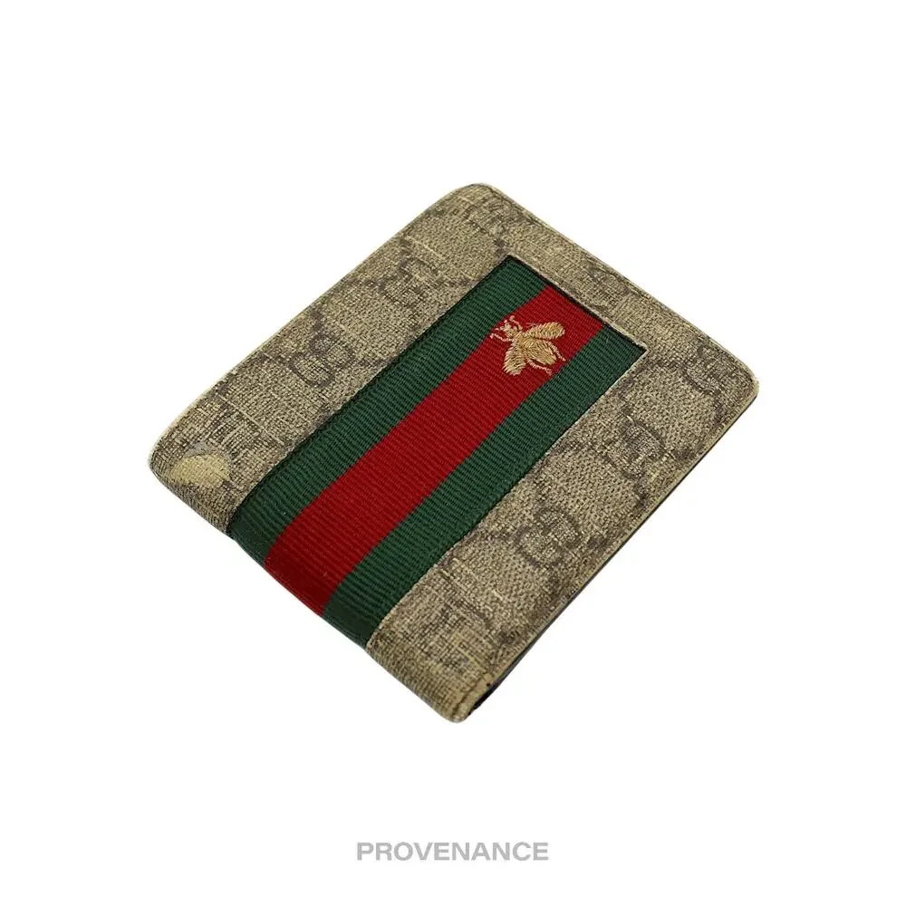 🔴 Gucci GG Supreme 8CC Bifold Wallet - Signature Web Bee
