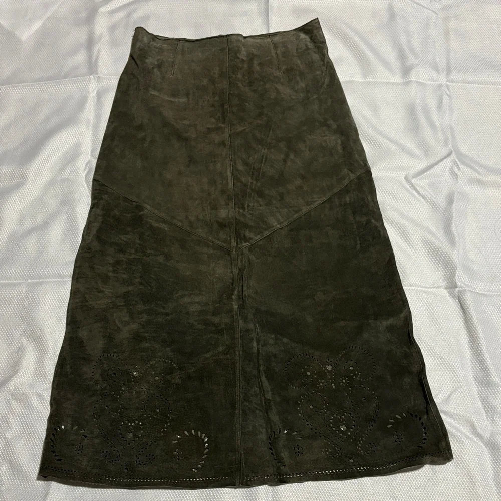 Siena Studio leather Dark Olive A-Line Skirt