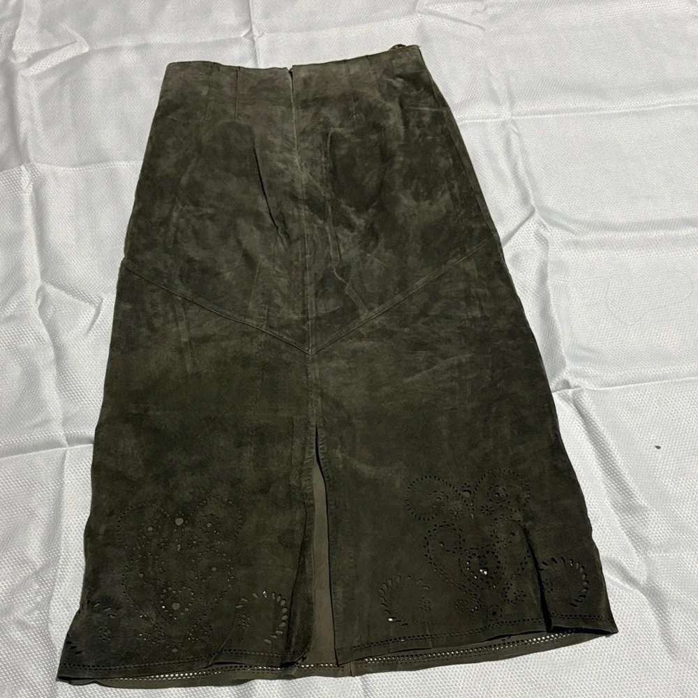 Siena Studio leather Dark Olive A-Line Skirt