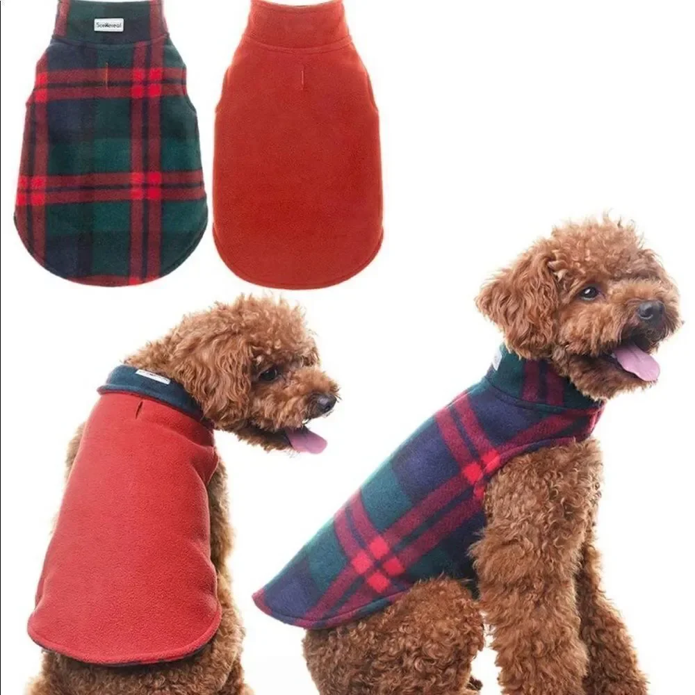 NWT Kuoser Reversible Plaid Dog Jacket Sz M