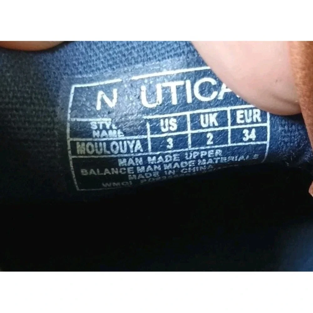 Nautica Boys Moulouya Brown Leather‎ Casual Shoes Sneakers Size 3