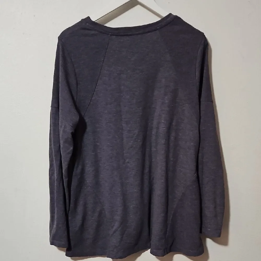 LOGO by Lori Goldstein Dark Gray Blouse