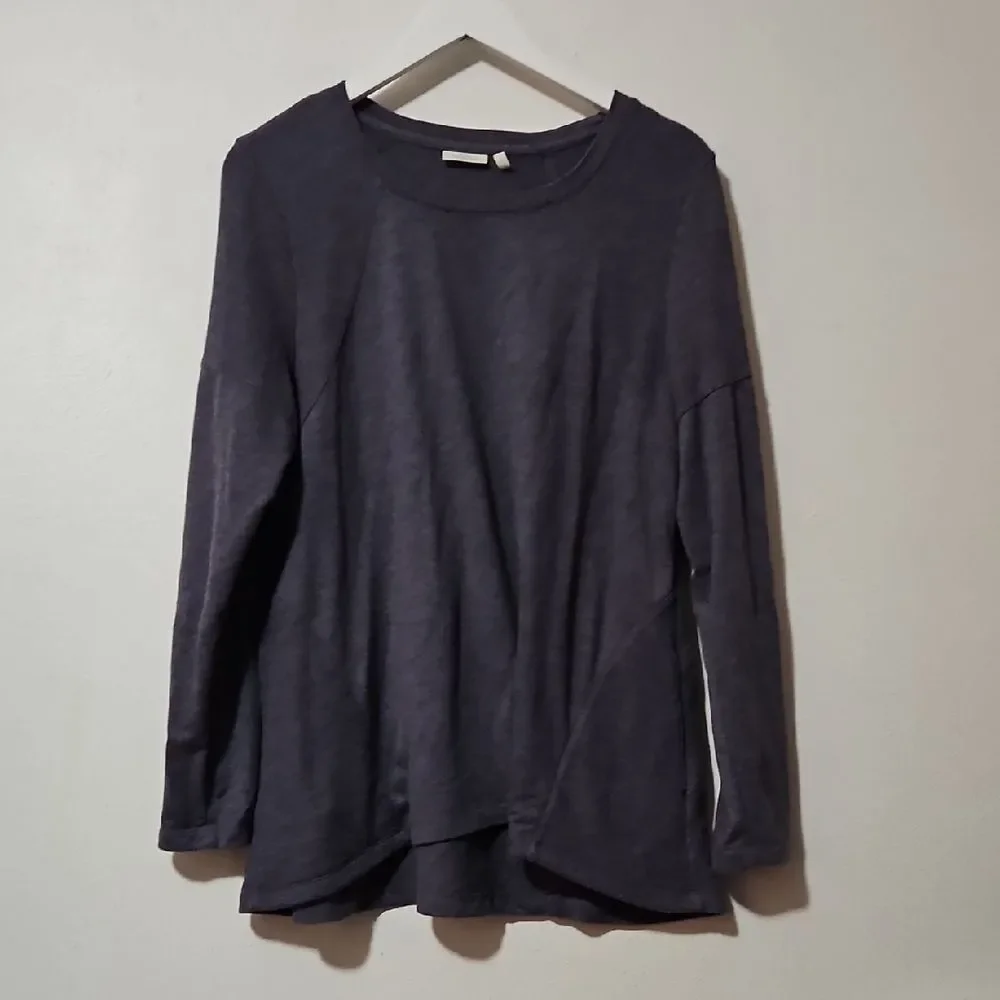 LOGO by Lori Goldstein Dark Gray Blouse