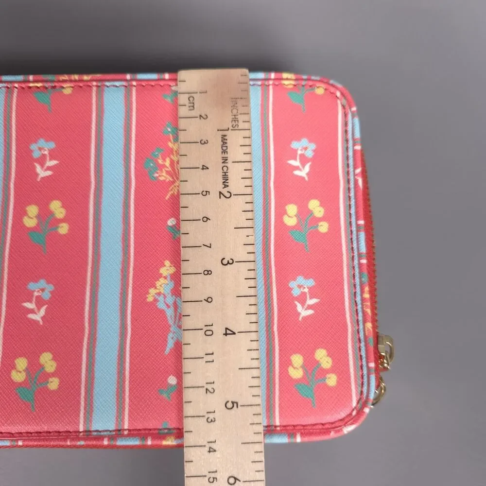 NEELY & CHLOE Women's Jewelry Case Travel Organizer Floral Zip Box Pink