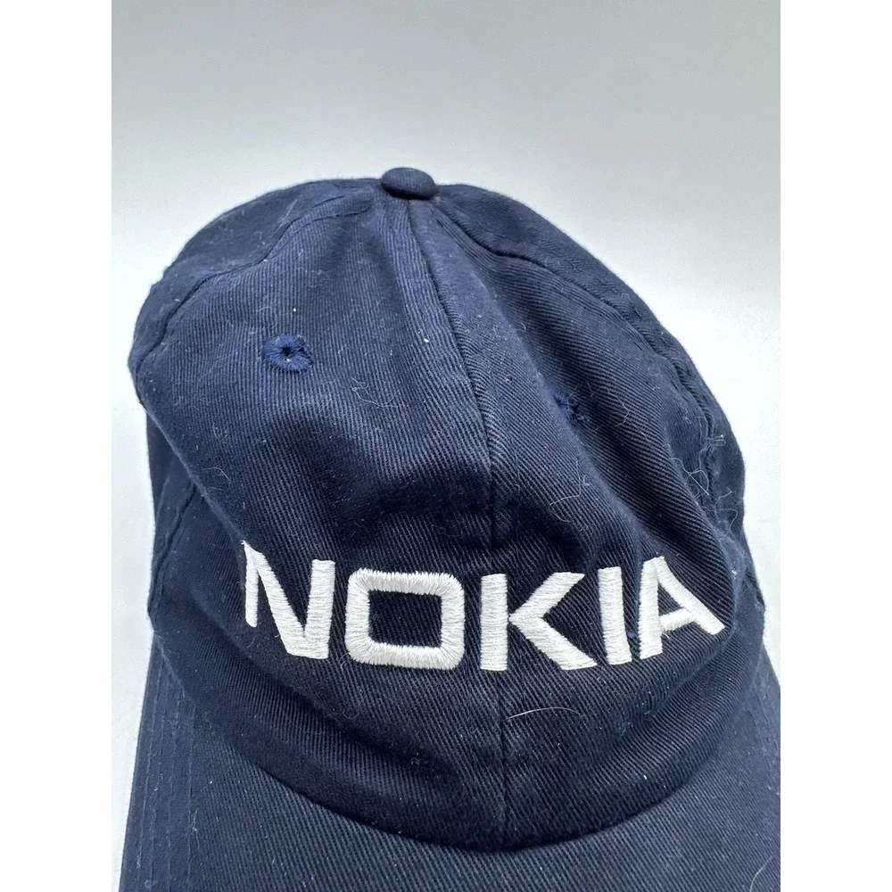 Vintage 90s NOKIA Mobile Retro Cap Hat Snapback Blue Black
