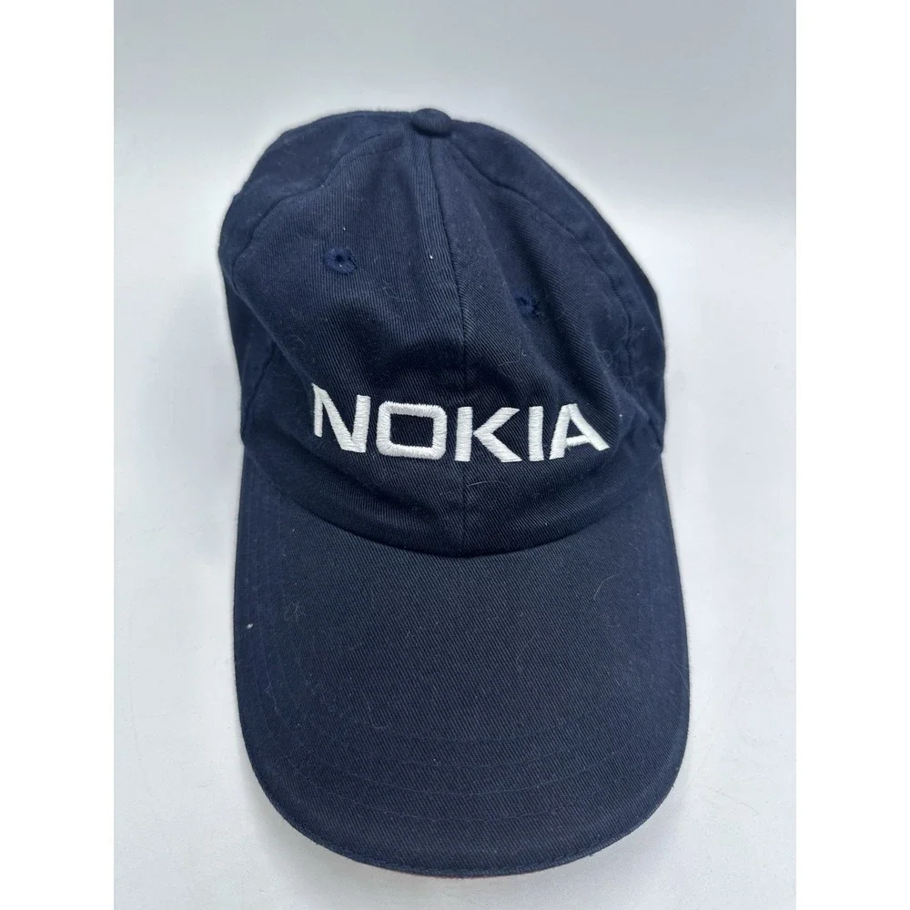 Vintage 90s NOKIA Mobile Retro Cap Hat Snapback Blue Black