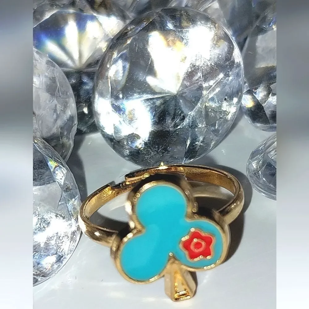 Super cute girls jeweled adjustable ring