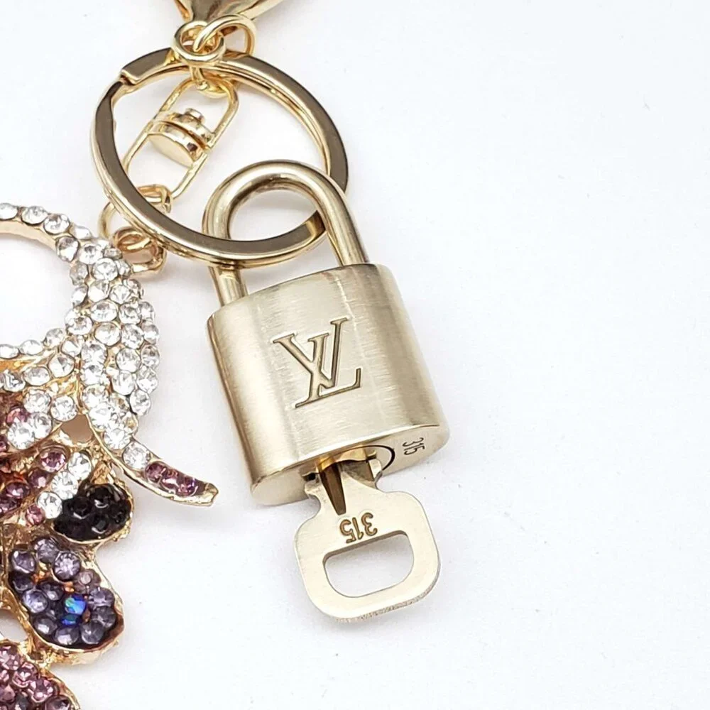 Authentic Louis Vuitton Gold Padlock 🔑 Unbranded Keychain Bag Charm LV