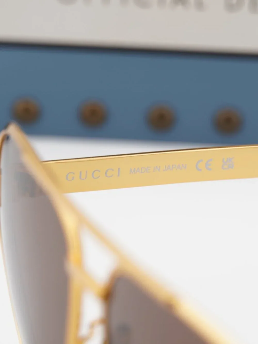 Gucci GG1513S 002 Aviator Sunglasses - Yellow Gold\Brown