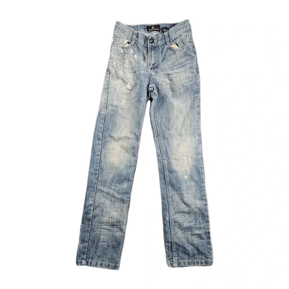 Red Ape Youth Jeans 12 (25x27) Blue Distressed Straight‎ Urban Skater