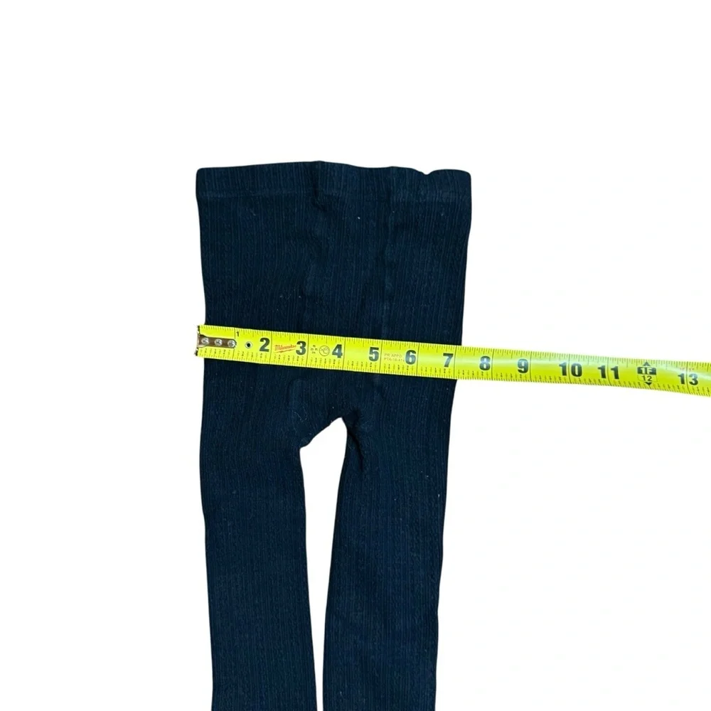 Girls Black Cotton Blend Tights Size 7-8 Years