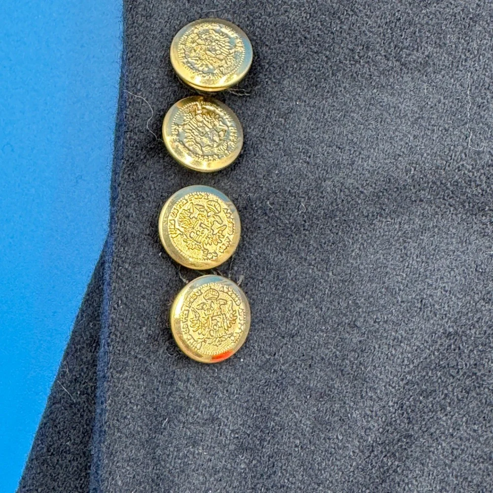 VTG Arnie Arnold Palmer‎ Mens Navy Wool Blazer Gold Button Sport Coat 42R