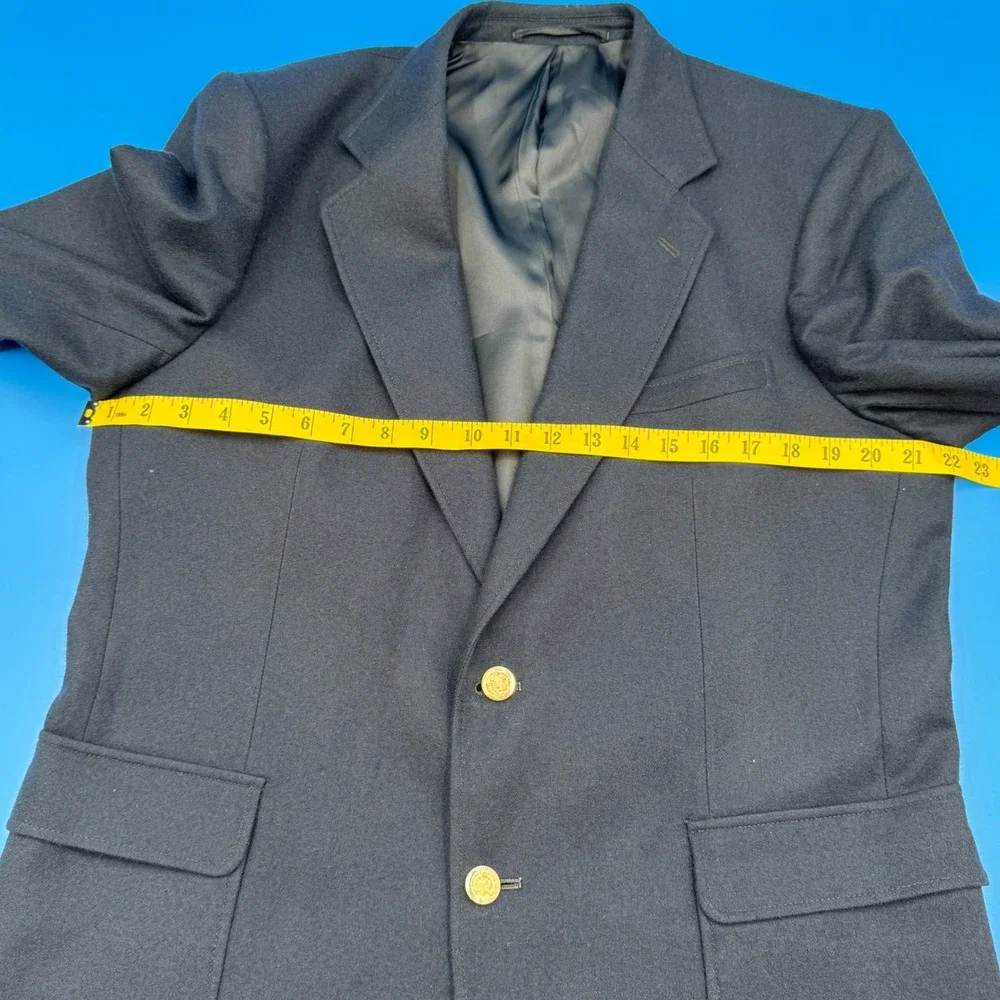 VTG Arnie Arnold Palmer‎ Mens Navy Wool Blazer Gold Button Sport Coat 42R
