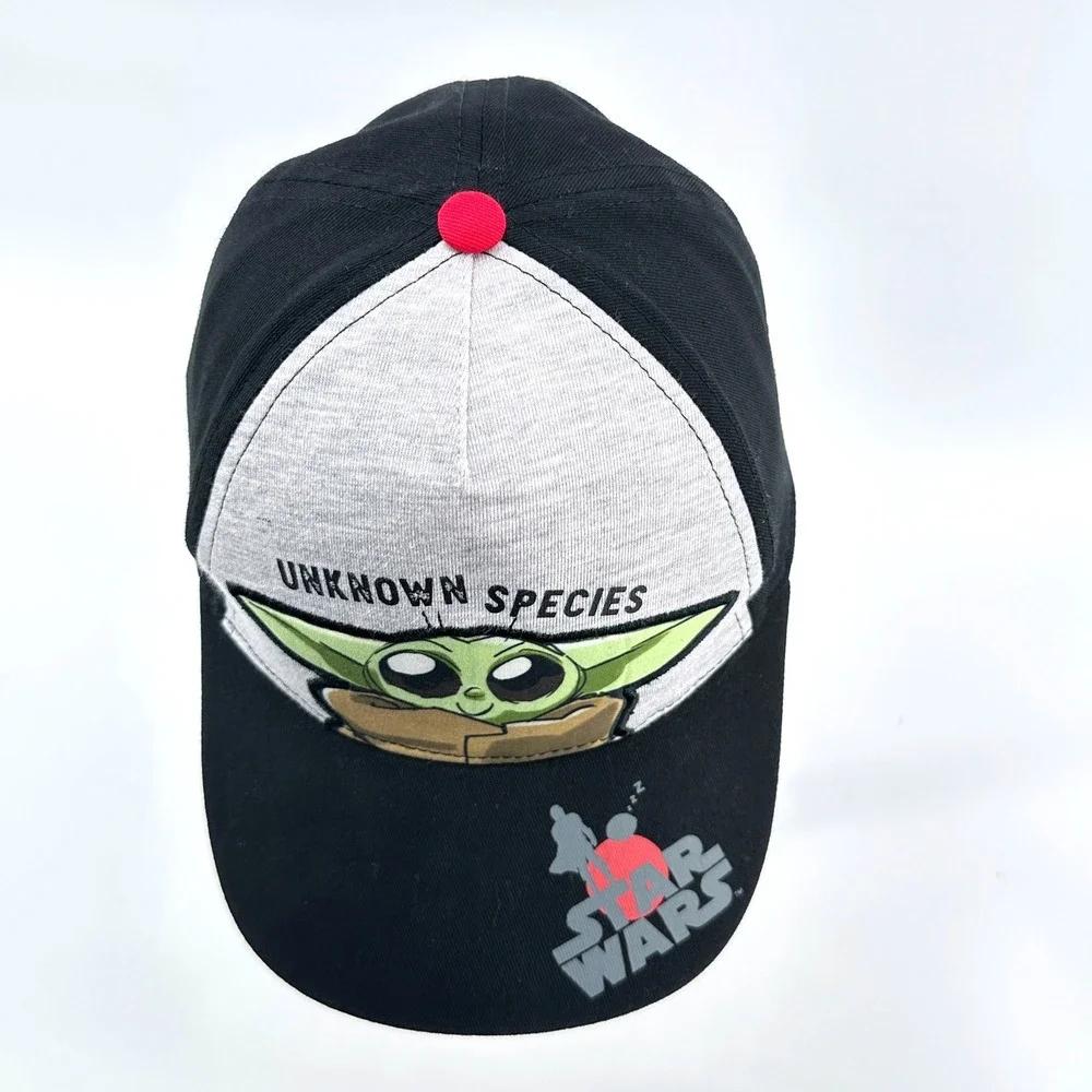 Star Wars Grogu Baby Yoda Snapback Hat‎ Kids OSFM Black Gray Unknown Species