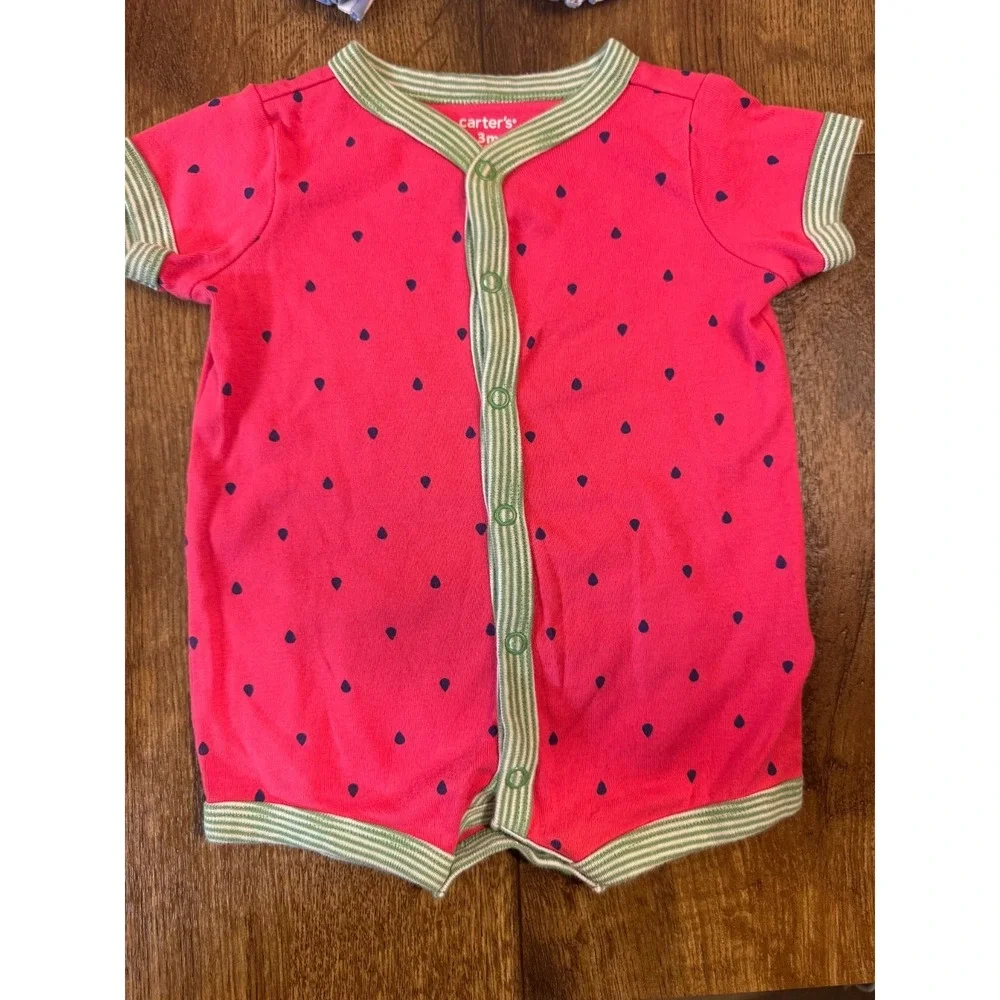 Carters Baby Girl Clothes Lot 3 Months Rompers 1 PC Outfits Summer Shorts Hearts