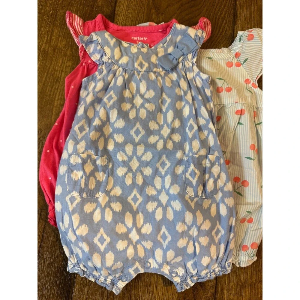 Carters Baby Girl Clothes Lot 3 Months Rompers 1 PC Outfits Summer Shorts Hearts