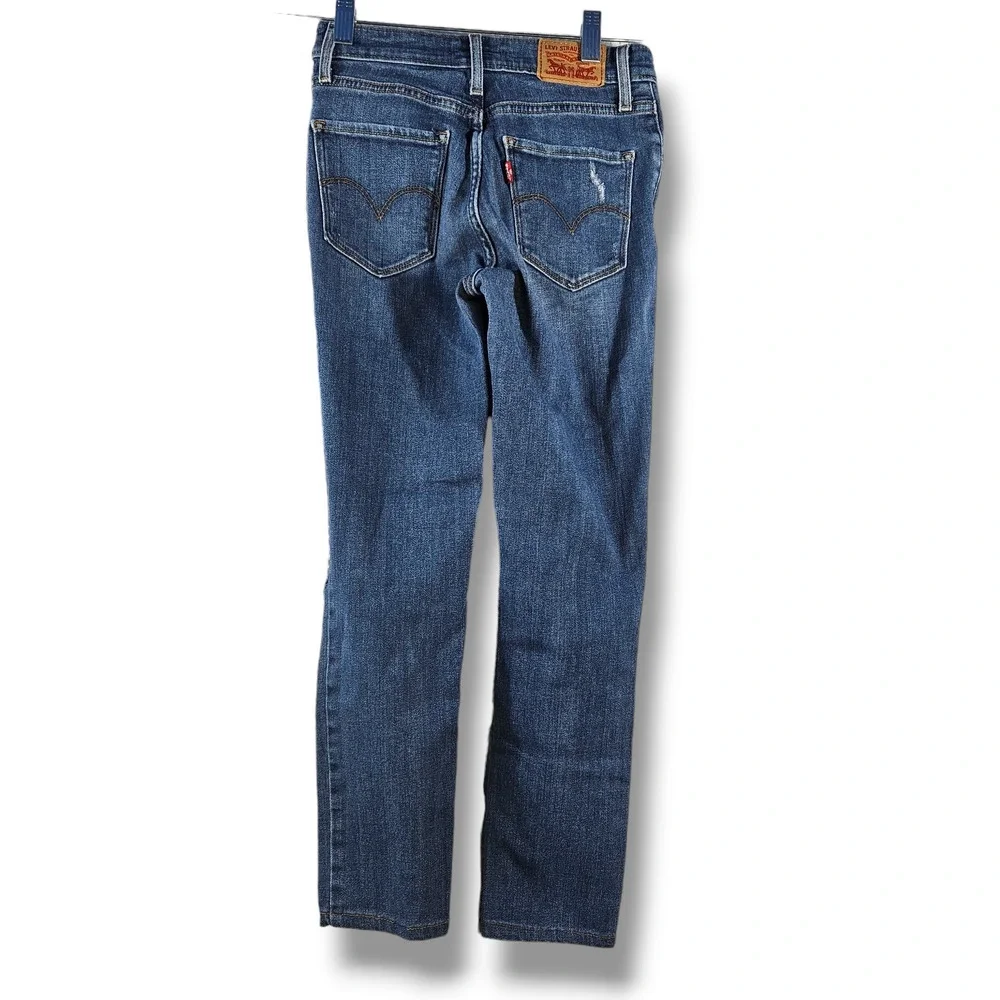 Levi's 721‎ Distressed Mid-Rise Skinny Jeans 25x23 Custom Make or Break Blue