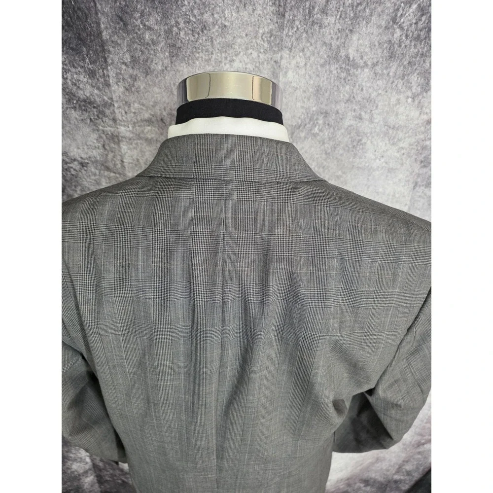 Jos A Bank Blazer Jacket Mens 40R Gray Sports Coat 2 Buttons‎ Wool Glenplaid