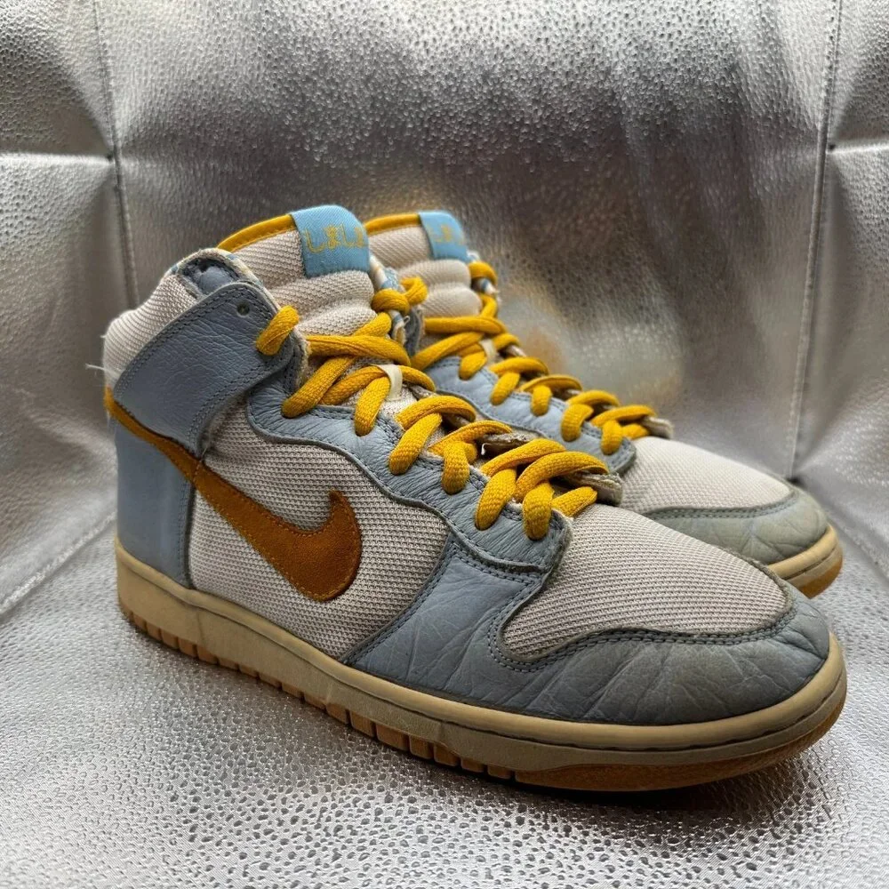 Size 10 Nike Dunk Shima 3 Blue Gray Mesh Mens‎ Lace-Up Sneakers 305287-171