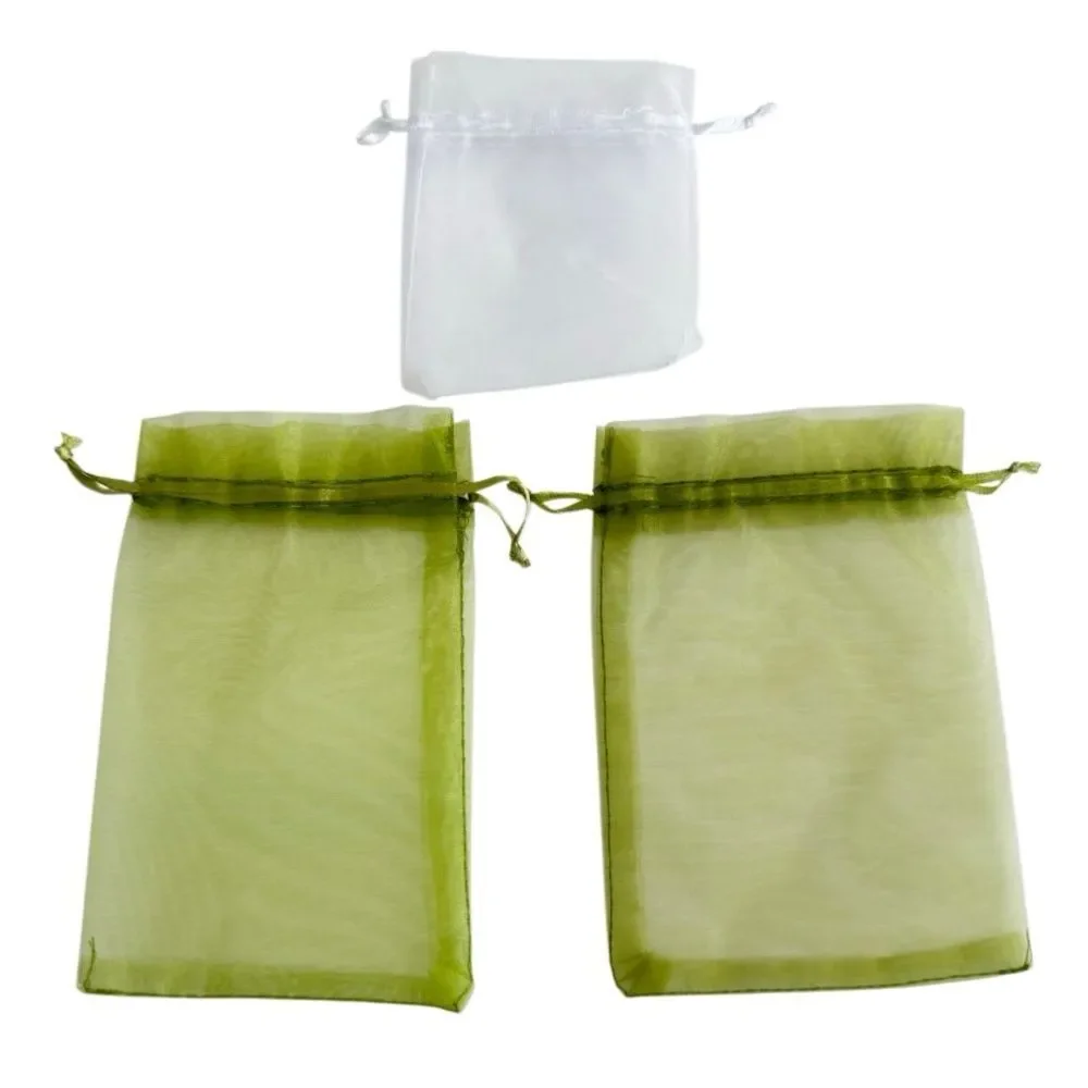 5 ORGANZA DRAWSTRING BAGS: GIft bag/sachet/spa/party/makeup/candy/cookie/jewelry