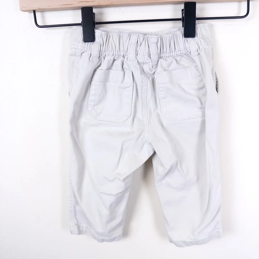 Baby Gap Chino Pants Kids 6-12M Ivory Stretch Twill Straight Leg Trousers‎