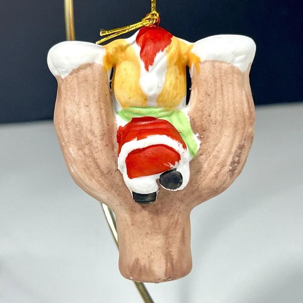 VTG Christmas Around The World JOY Teddy‎ Bears Letter Ornaments Set of 3 w/Box