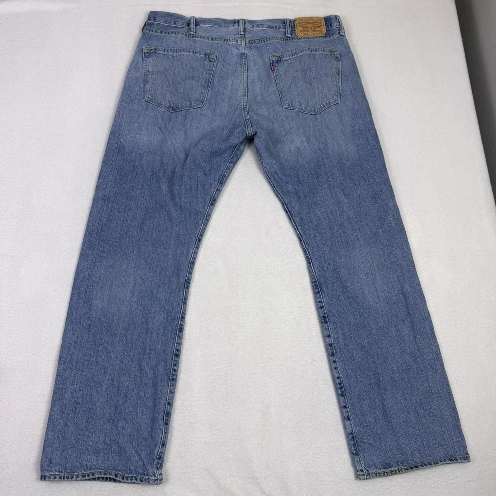 Levis 501 Jeans Men 36x30 Blue Button Fly Original Fit Pants‎ Light Wash Y2K