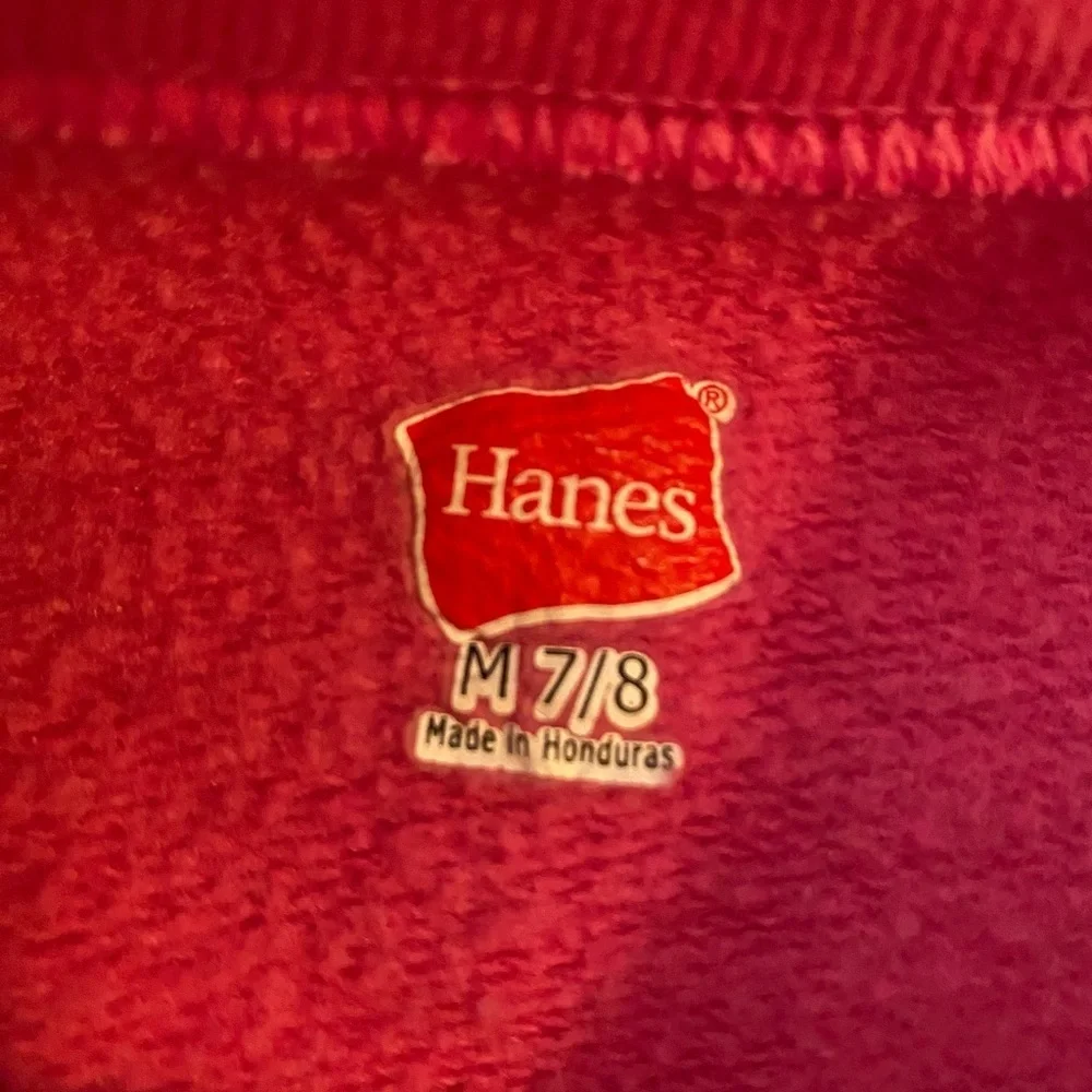 Hanes Girls Pink Sweatshirt with colorful sparkly Mandala Design. Size 7 girls.