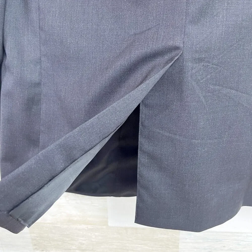 Samuelsohn Wool Greenwich Suit Charcoal Gray Mens 43 Jacket 33x30 Pleated Pants