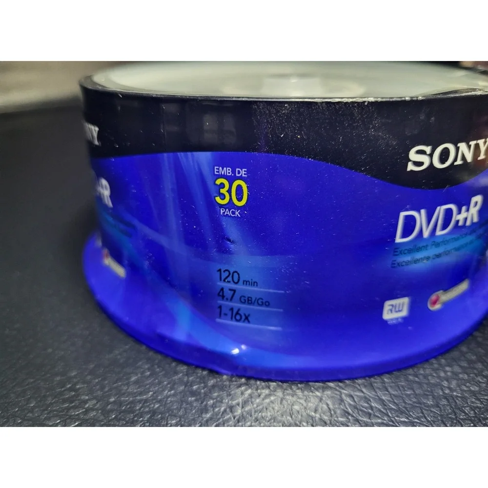 Sony DVD+R 30DPR47RS4 Recordable Media 1X - 16X 120 min 4.7GB 30-Pack Spindle