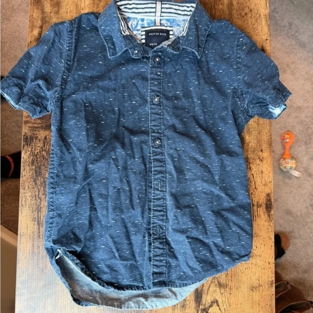 Cactus Boys Kids Navy Button Down Shirt