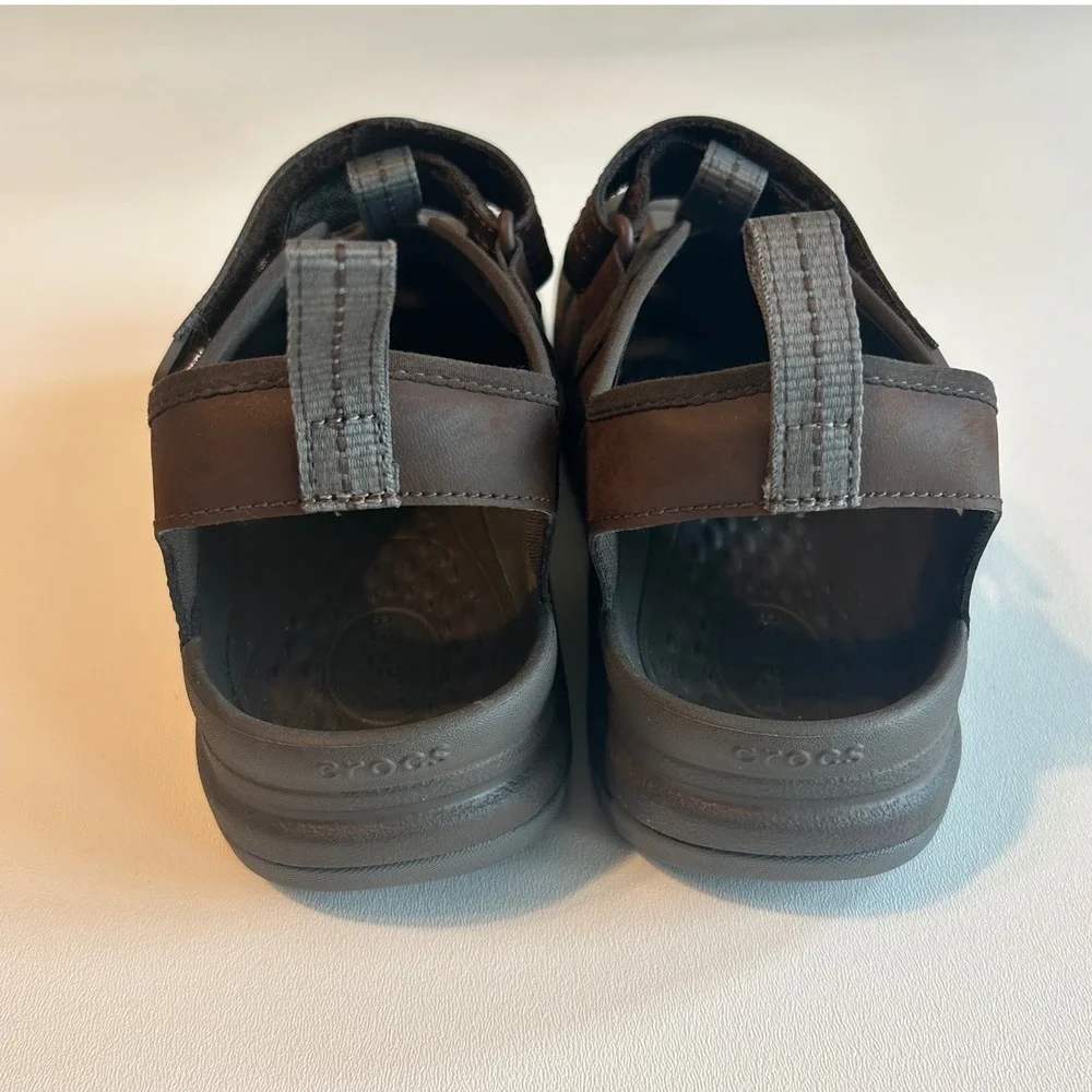 Crocs Mens Yukon Fisherman Sandals Brown Size 12
