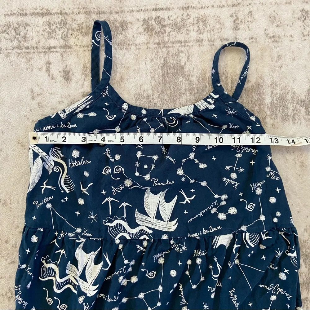 Girl’s Patagonia 100% Organic Cotton Navy Dress White Nautical Pattern Medium‎