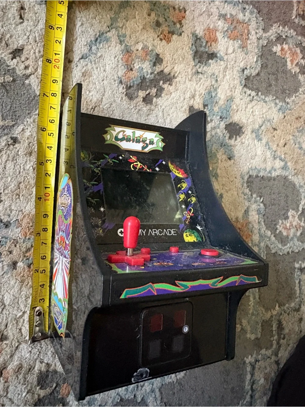 Mini Arcade 6 1/2 inches x 4 inches and Red Galaga Arcade Battery