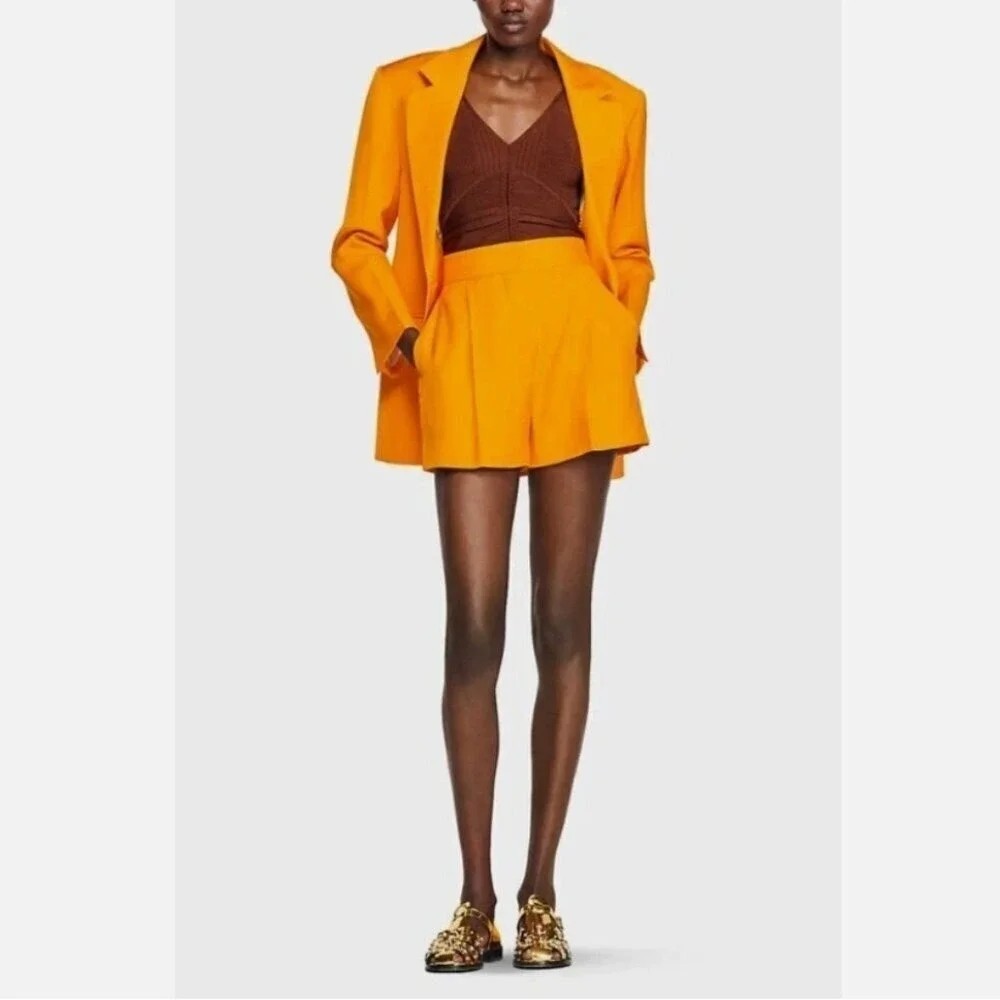 Sandro‎ Benjamin Pleated High Rise Shorts