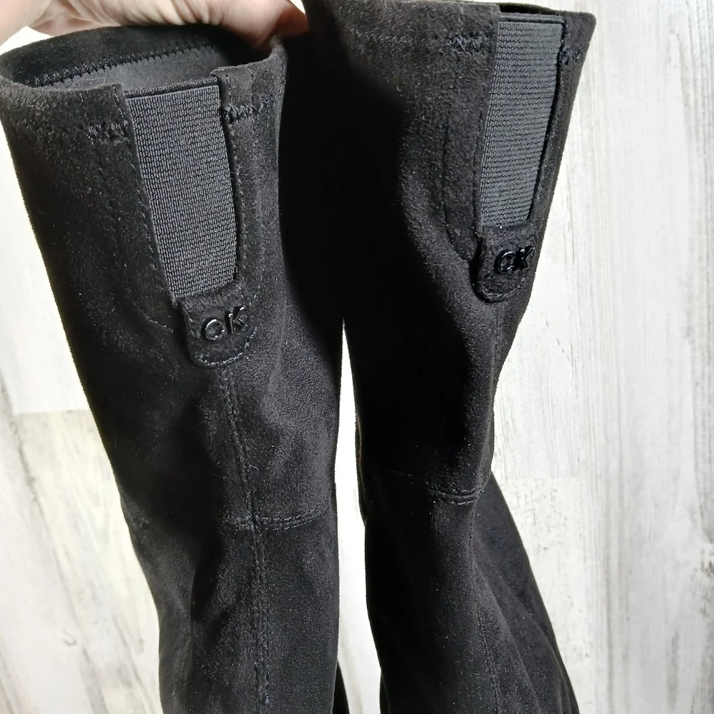 Calvin Klein‎ Over-the-Knee Boot Women's 6M Sacha Faux Suede Stiletto Point Toe