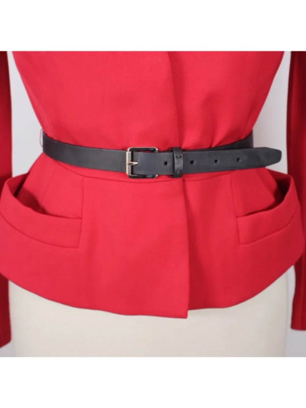 Christian Dior Paris 38 US 6 Bar Jacket red belted