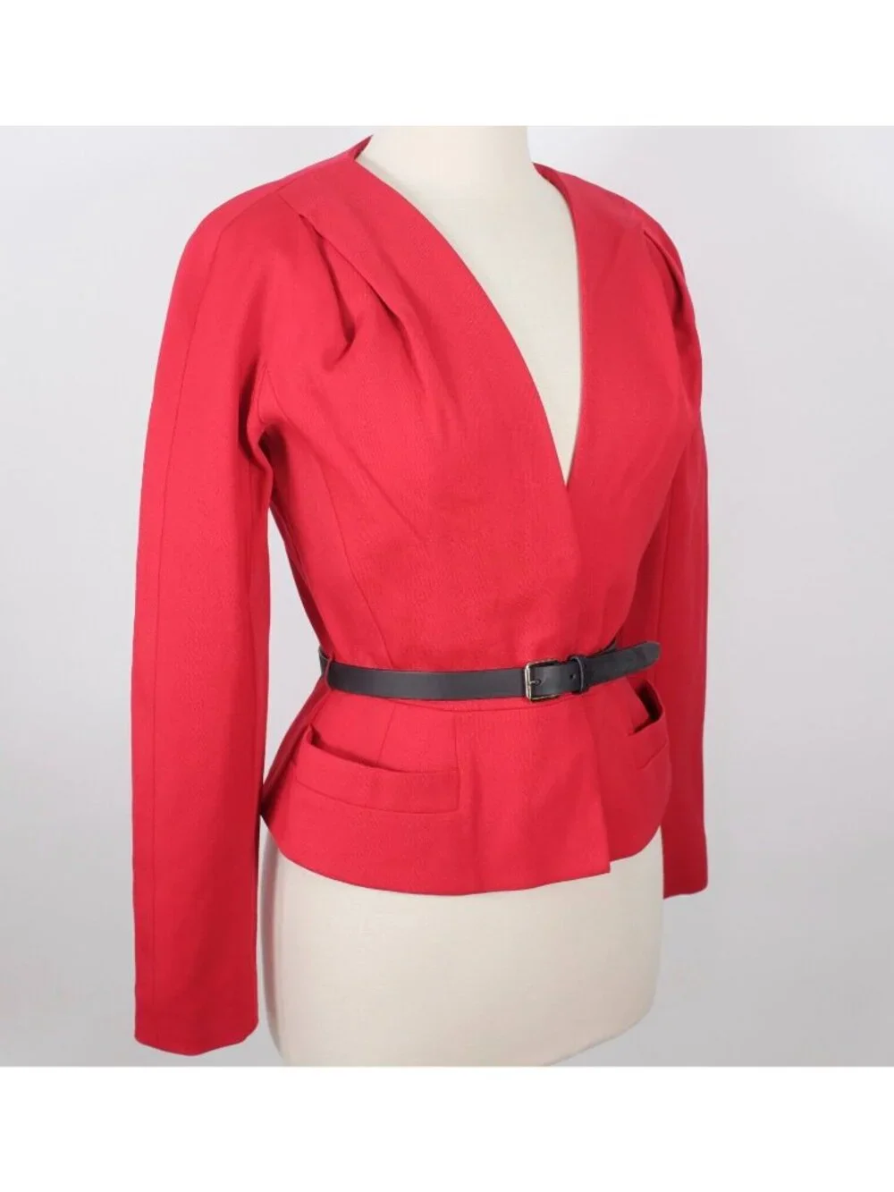 Christian Dior Paris 38 US 6 Bar Jacket red belted
