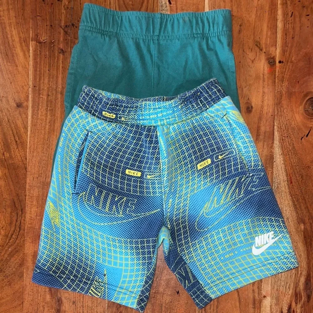 Nike Kids Blue and Yellow Graphic Shorts