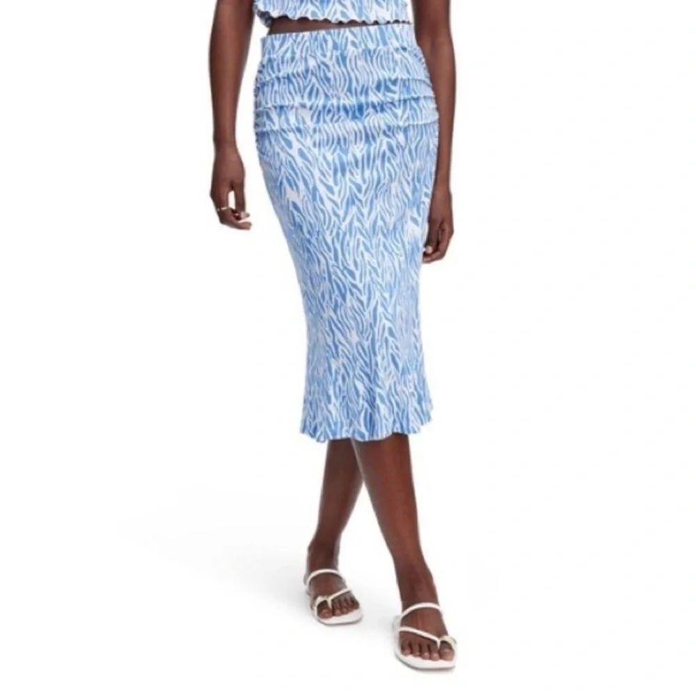 Diane von Furstenberg for Target A-Line Sea Twig Blue Skirt Size XXS