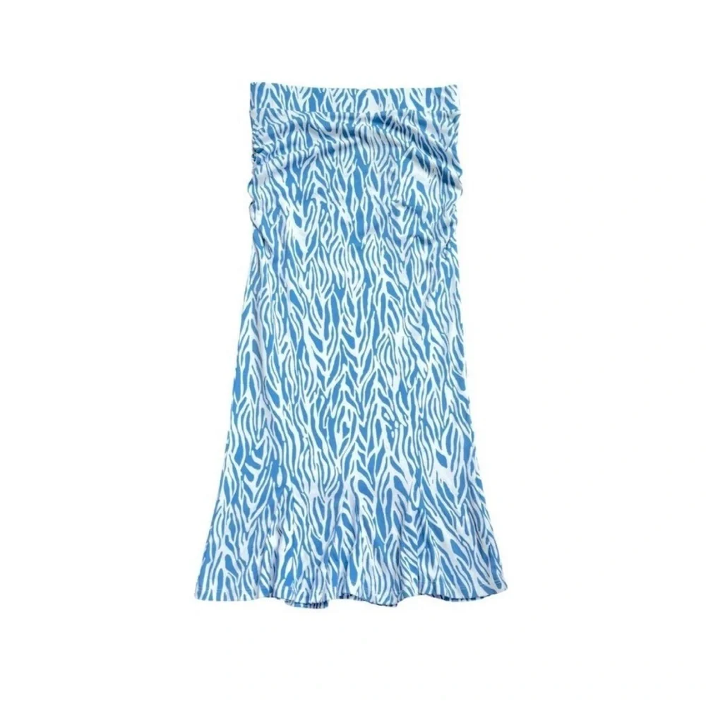 Diane von Furstenberg for Target A-Line Sea Twig Blue Skirt Size XXS