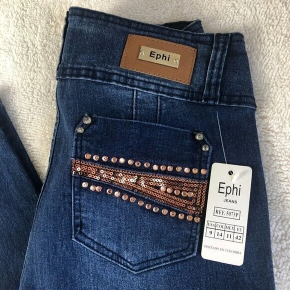 Ephi Jeans Women's Jeans Butt Lifter Technology Embellished Jeans High Waist 31