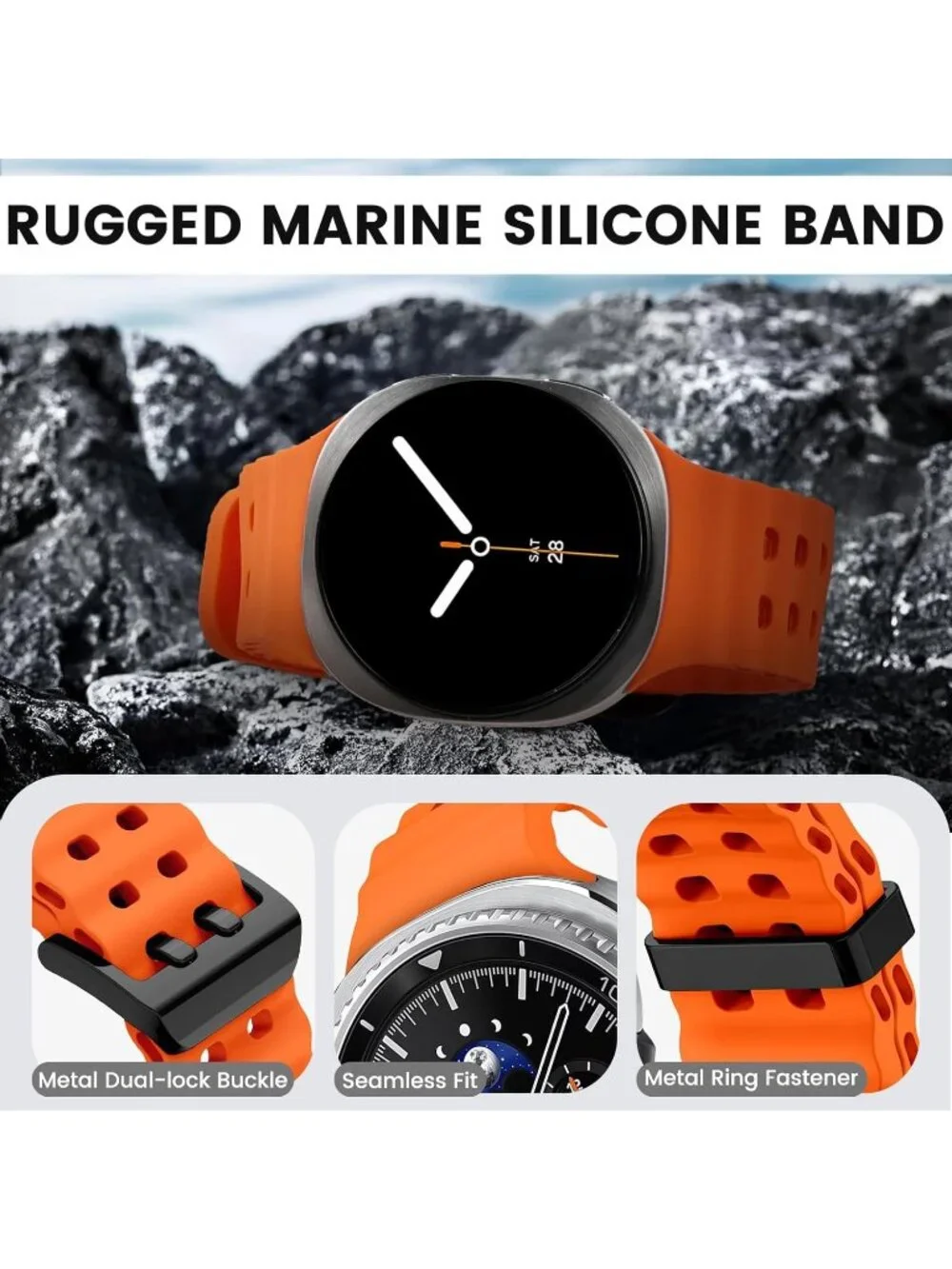 Unisex Mine Green Analog Breathable Marine Replacement Samsung Galaxy Watch