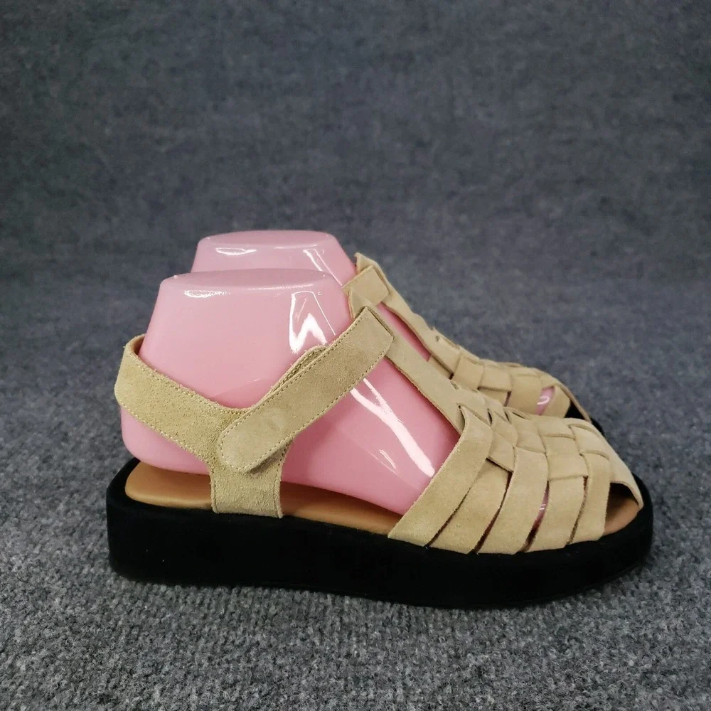 Flattered Gigi Sandal Womens Size EU 36 US 6 Beige Black Gladiator Strap Summer