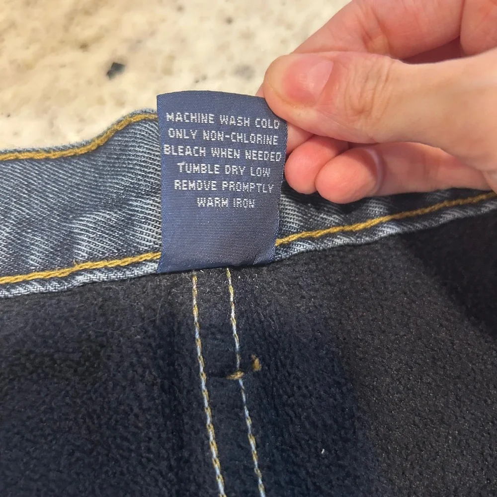 Rugged Wear Mens‎ Fleece Lined Jeans 36x36 Dark Wash Denim Workwear Carpenter
