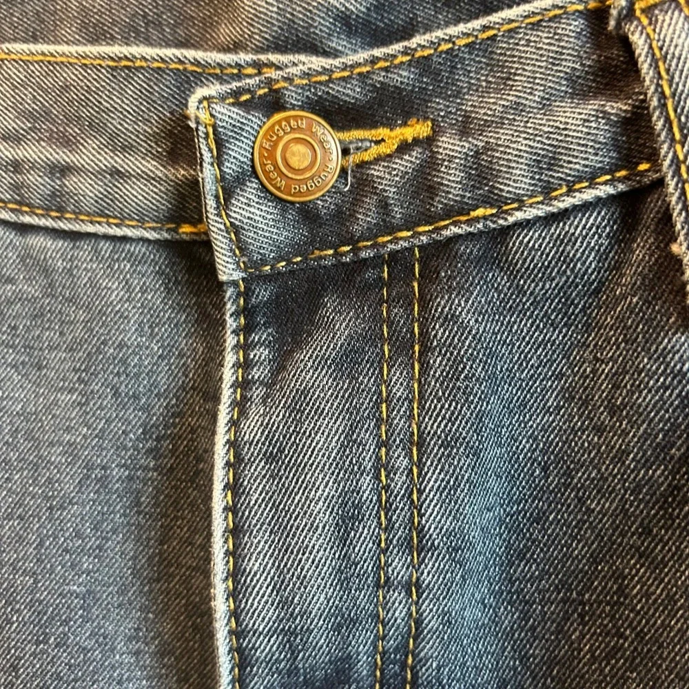 Rugged Wear Mens‎ Fleece Lined Jeans 36x36 Dark Wash Denim Workwear Carpenter