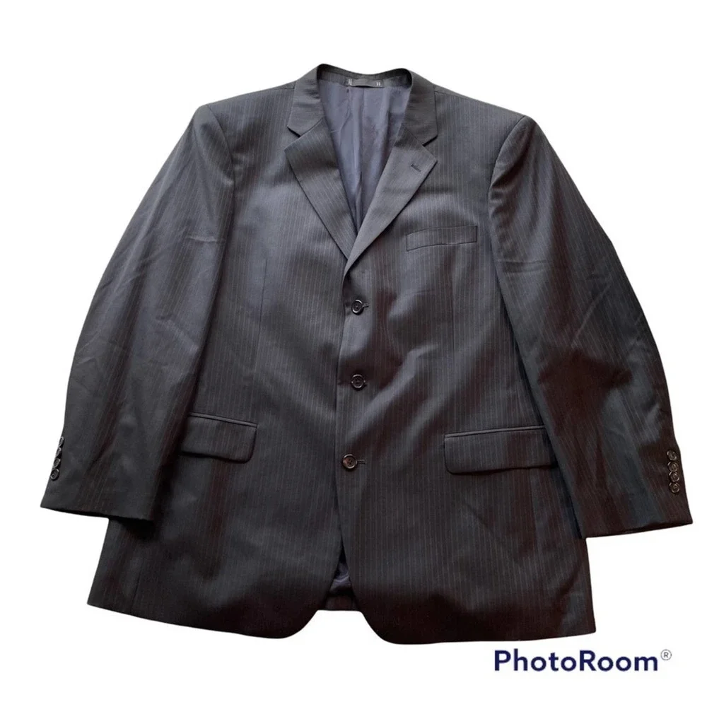 Emanuel Ungaro Suit Jacket Blazer Sport Coat Navy Blue Size 46R formal office