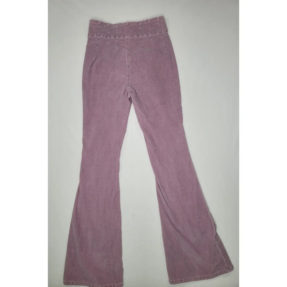 Free People We The Free Pink Corduroy High Rise Flare Pants Size 28