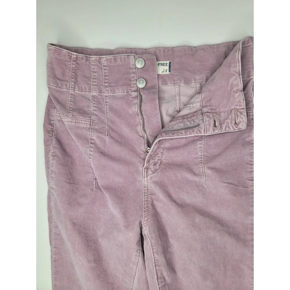 Free People We The Free Pink Corduroy High Rise Flare Pants Size 28